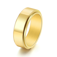 Titanstahl-Armband 8MM breit, drehbar, glatte Oberfläche, jungenhafter Stil, stressabbauender Ring, lasergraviertes Accessoire.