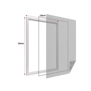 * Presa * zanzariera autoadesiva nera per finestre con nastro in Velcro, dimensioni 150x200cm-casa e giardino/articoli per la casa - Product Image 1