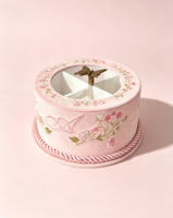 Boîte Cadeau de Luxe Ronde en Velours pour Mariage, Broderie, Boîte à Bonbons, Boîte Cadeau de Baby Shower, Faveurs de Fête de l'Aïd, Fenêtre Transparente