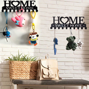Home Sweet Home <b>Wall</b> <b>Hooks</b> Key <b>Rack</b> Novelty Storage Organizer Rectangle Shape <b>Wall</b> Mounted Type - Product Image 1