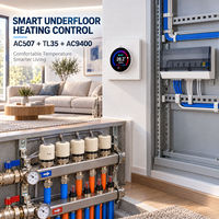 Système de contrôle de chauffage par le sol AC507 + TL35 + AC9400 avec thermostat, actionneur et boîtier de commande central