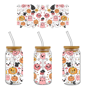 Autocollants personnalisés pour verres – Motifs Halloween <span class=keywords><strong>Horreur</strong></span> Tueur – Transferts UV pour gobelets 12 oz – Décorations UV pour tasses - Product Image 1