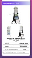 Anpassbarer Eiffelturm-Acryl-Make-up-Displayständer Umweltfreundliches Bodenregal für Parfüm-Kosmetik-Einzelhandelsgeschäft-Promotion