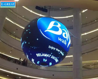Pantalla led HD de varias formas para interior, Bola de exhibición para sala de exposición, P5, P6, cualquier diámetro, globo, 5mm