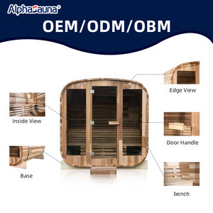 Alphasauna Outdoor Fasssauna für 4 Personen, Quadratisch mit Rotlichttherapie, Neues Design zum Spitzenpreis, Außenverkleidung aus Hemlocktanne – Neu & Stilvoll! - Product Image 3