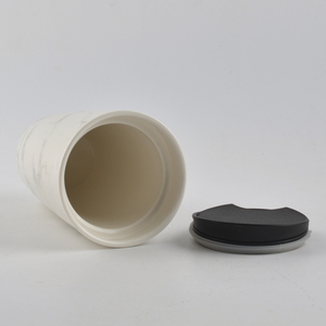 Venta al por mayor logotipo personalizado patrón de mármol de <span class=keywords><strong>doble</strong></span> pared de cerámica taza de viaje - Product Image 4