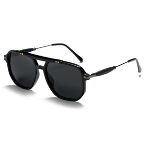Lunettes de soleil polarisées pour hommes Greyjack, monture en métal TR, noires, UV400, vision nocturne, style sport, grande monture - Product Image 3