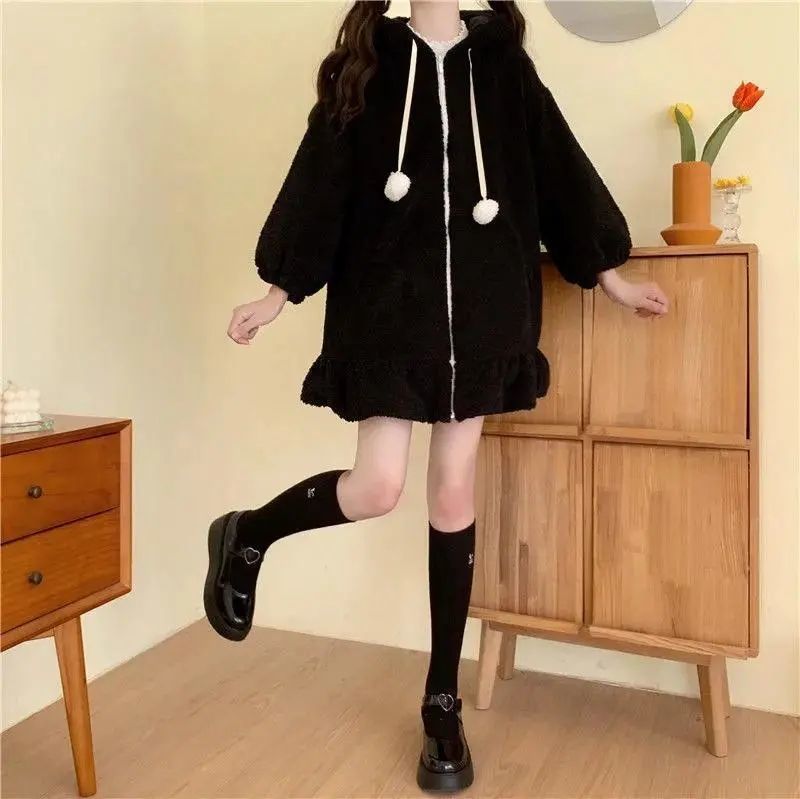princess polly baby blue dress Commission Pink Kawaii Bunny Cape Jacket Winter Lolita Coat
