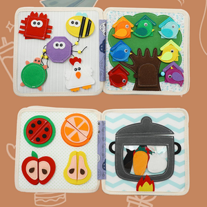 Il tema del leone del giocattolo da viaggio sensoriale montessori di design caldo si sentiva tranquillo libro occupato a bordo per l'<span class=keywords><strong>educazione</strong></span> precoce del bambino - Product Image 3