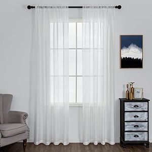 XinLan Breathable Transparent Voile Drapes, Modern Window Curtains for <strong>Bedroom</strong> - Product Image 5
