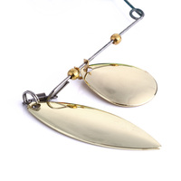 Leurre de pêche Spinnerbait 17,4 g pour la pêche au black-bass, double lame en forme de saule, leurres Spinner avec jupe, jig Spinner sans herbe pour la pêche au brochet en eau douce