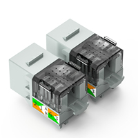 HY-CONNECT 90 °   Conector Keystone Cat6 UTP sin Herramientas 8P8C, Módulo Gris Sin Blindaje para Cat5e/Cat6a