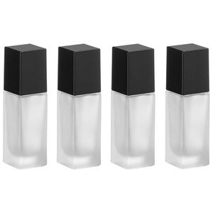 Wholesale 20ml 30ml 50ml Empty Square Cosmetic Packaging Frosted Liquid <b>Foundation</b> Glass Bottle with Matte Cap - Product Image 1