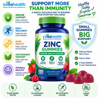 Gummies de zinc extra-fortes à marque privée 50 mg, formule personnalisée, emballage, suppléments alimentaires végétaliens pour le soutien immunitaire, OEM