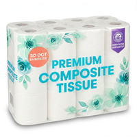 Papier toilette matelassé 100 % vierge certifié FSC, 3 plis, ultra doux, sans bois, compatible fosses septiques, en vrac, marque privée