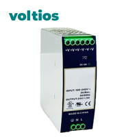 Fuente de Alimentación Voltios de 120W 24V 5A de Salida Única AC-DC para Riel DIN, para PLC, Automatización Industrial, Protección Contra Cortocircuitos, CE 91%