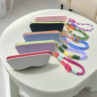 Étui de rangement portable pour lunettes, très vendu, avec silicone coloré pour les voyages