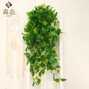 Plante artificielle Sentai Pothos 100 cm, guirlande de lierre vert suspendue, plante décorative d'intérieur en plastique à fixer au mur - Product Image 2