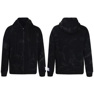 <span class=keywords><strong>Felpe</strong></span> con Cappuccio Vintage da Uomo all'Ingrosso, con Logo Stampato, Slogan, Effetto Lavaggio Enzimatico, Motivo a Onde Irregolari e Cerniera - Product Image 3