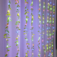 Rideau lumineux LED Icicle Ivy Willow Leaf Vine String PVC Christmas Party Event Decor for Garden Holiday Wedding Club Hotel Show