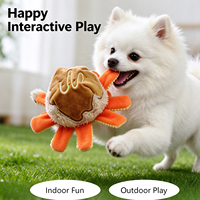 Offre Spéciale – Jouet pour chien 3-en-1 Takoyaki Pieuvre, couineur, rebondissant, résistant aux morsures, en TPR, pour jeu interactif intérieur et extérieur