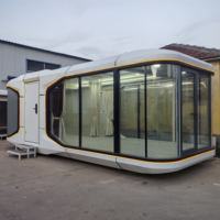Casa Cápsula Espacial de Lujo, Cabaña Prefabricada Modular Moderna con Ventanas Panorámicas para Resort y Alojamiento Turístico