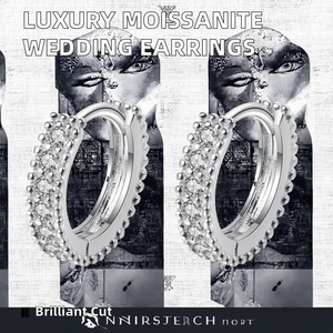 925 <b>Sterling</b> <b>Silver</b> Lab Grown Diamond Moissanite Earrings Luxury Fine Jewelry Elegant Wedding Bridal Earrings Sparkling <b>Studs</b> - Product Image 2