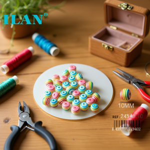 Perline a strisce Ilan Abalorio da 10 mm per la creazione di gioielli fai da te - Product Image 3