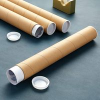 Tubo de Cartón Kraft Cilíndrico Redondo, Resistente y Ecológico, para Embalaje, Envío, Almacenamiento y Envío de Pósters, para Obras de Arte y Planos