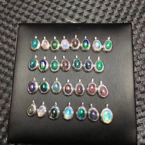 Prezzo all'ingrosso 10 a 14mm naturale Flash opale pietra preziosa di cristallo Mini Cabochon collana ciondolo - Product Image 5