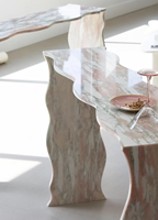 Marbre rose naturel Baley, pierre rose chaud avec des veines prononcées, dalle pour murs, comptoirs, vanités, décoration intérieure de villa