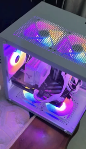 Caja de PC para juegos blanca con lateral completo de vidrio templado MATX ITX, chasis de computadora Ocean View RGB. - Product Image 6