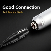 Câble adaptateur audio blindé coaxial torsadé 6,35 mm TS mâle vers XLR femelle, mono 3 broches plaqué or pour guitare et microphone