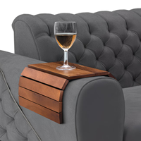 Holz-Beistelltische, 360° drehbarer Sofatisch für breite Sofas, Akazienholz-Sofa-Armlehnenablage, Sofa-Armlehnen-Tablett-Tisch