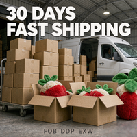 Jouets en peluche fraise personnalisés OEM ODM, lapin en peluche à oreilles de fraise, vente en gros
