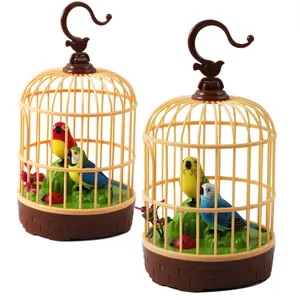 סיטונאי התאמה אישית של cages מיני ציפור חמוד cages קול חישה כפולה פלסטיק ציפור אלקטרונית צעצועים חיות מחמד