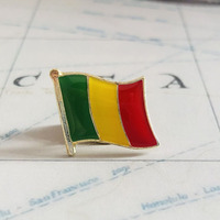 Écussons brodés drapeau national du Mali, badges en forme de bouclier et de carré, un ensemble pour la décoration de brassards et sacs à dos