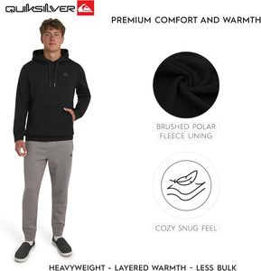 เสื้อฮู้ดผู้ชาย <span class=keywords><strong>Quiksilver</strong></span> ทรงปกติ รุ่น Active Performance ผ้าแจ็คการ์ดตาข่ายและผ้าฟลีซขนแกะ กระเป๋าหน้าแบบเรียบ พร้อมโลโก้ (ไซส์ S-XL) - Product Image 2