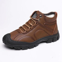 Bottes de Neige Montantes d'Extérieur pour Homme, Nouveau Style d'Hiver Chaussures en Coton avec Doublure en Polaire Imperméable, Style Décontracté pour la Marche