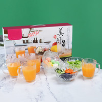 Bol en verre en forme de queue de phénix, bol à salade en verre résistant aux hautes températures, ensemble de 6 bols transparents en cristal pour la maison
