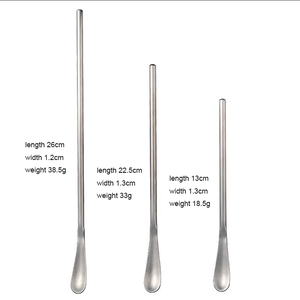 Dài xử lý trộn thìa mật ong kem tráng miệng muỗng cà phê thép không gỉ muỗng cà phê - Product Image 4