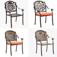 Mobilier d'extérieur de jardin moderne Tables à manger en fonte d'aluminium Chaises d'extérieur chaises imperméables pour balcon et cour