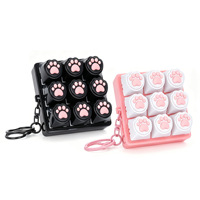 HMJ Paw Clicker Press Fidget Toy Keychain Keyboard with Light/No Light Silicone Sensory Stress Relief Finger Tactile for Adult