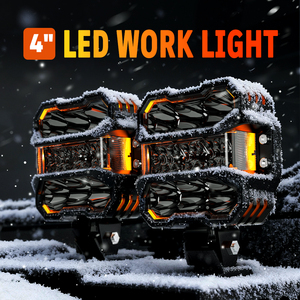 LOYO Sistema di Illuminazione da 4 Pollici, Luci di Guida Bicolore Giallo DRL e Bianco Spotlight, Fari LED da Lavoro e Fendinebbia per Fuoristrada 4x4 - Product Image 1