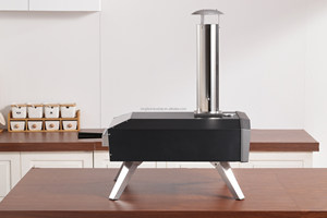 Four à pizza multi-combustibles au bois et au charbon de bois, 13 pouces, avec pierre réfractaire, en acier inoxydable, autoportant, pliable, pour barbecue extérieur domestique - Product Image 2