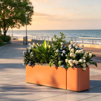 Support à fleurs moderne en métal avec finition imitation bois, cadre d'escalade extérieur, décoration de cour, clôture de jardin, balcon, jardinière