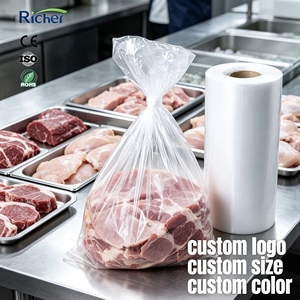 Richer Food Grade PE <b>Vacuum</b> <b>Bags</b> Roll Tie Closure Custom Logo Size Color for Meat Storage - Product Image 1