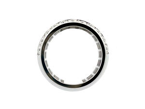 Bijoux de livraison rapide, de haute qualité, en or blanc massif 18 carats, avec de vrais diamants baguette, grand cluster, classique, pour mariage et fiançailles - Product Image 3