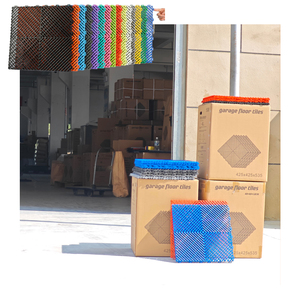 Drenaje antideslizante para lavado de coches, plástico PP, PVC, azulejo de suelo de garaje entrelazado para estacionamiento de automóviles, lavado de coches, suelo de garaje - Product Image 1