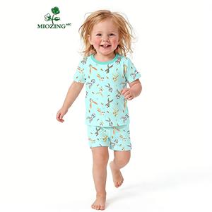 Conjunto de Pijama de Bambú Premium de 2 Piezas para Niña de 5 Años, <span class=keywords><strong>Ropa</strong></span> de Verano con Estampado Personalizado, Miozing - Product Image 1